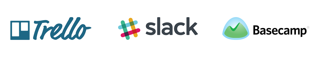 Trello Slack Basecamp logos